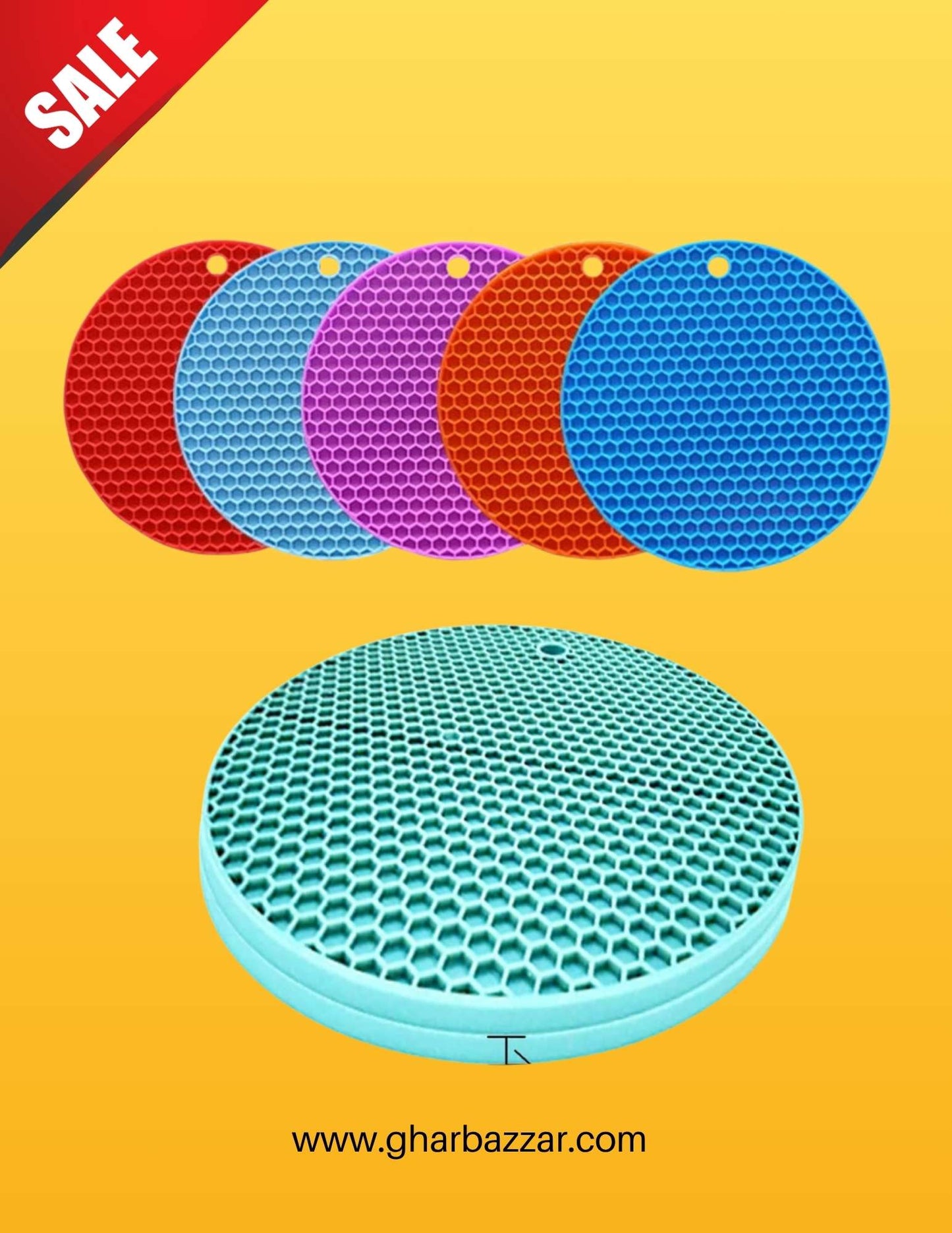 KITCHEN SILICONE TRIVETS MAT(SET OF 4)