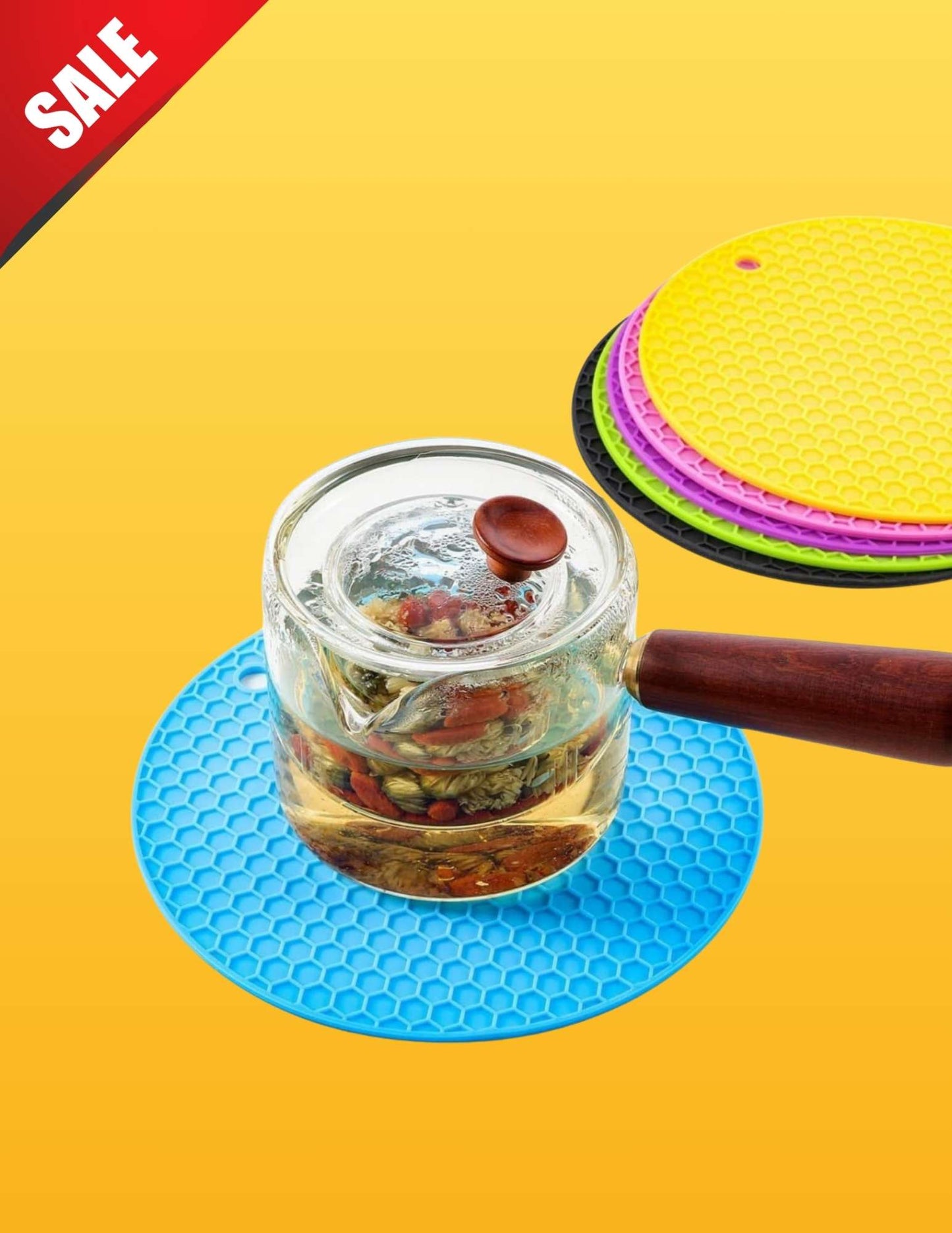 KITCHEN SILICONE TRIVETS MAT(SET OF 4)